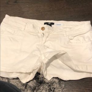 White denim shorts